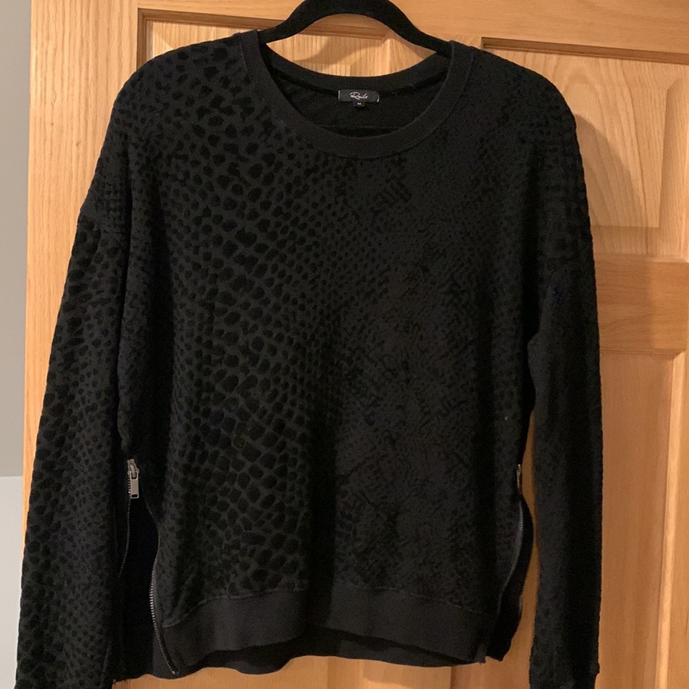 Nwt Rails Side Zip Sweatshirt Top Black Medium - image 5